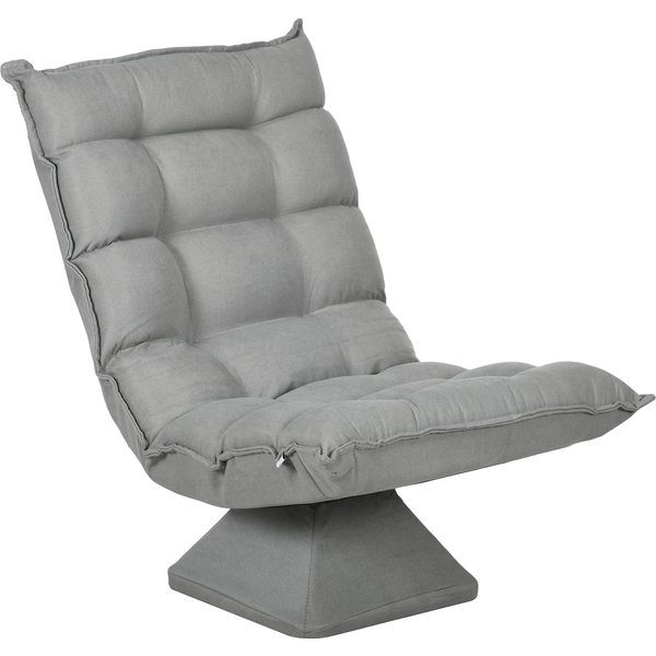 HOMCOM Floor lazy chair relax chair living room chair tufted design adjustable backrest swivel 360° | Aosom Ireland