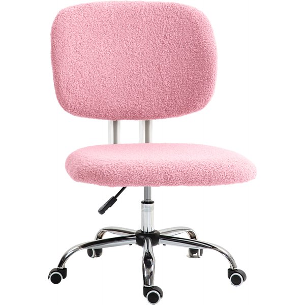 Vinsetto Bürostuhl Ergonomischer Schreibtischstuhl Höhenverstellbar ohne Armlehne Drehstuhl Samt Rosa für Home Office & Gaming Aosom.de