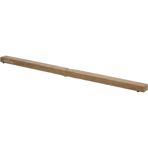 HOMCOM Foldable Balance Beam, Non-slip, Suede Cover, Sturdy Wood, 210 x 10 x 6.5 cm, Brown | Aosom Ireland