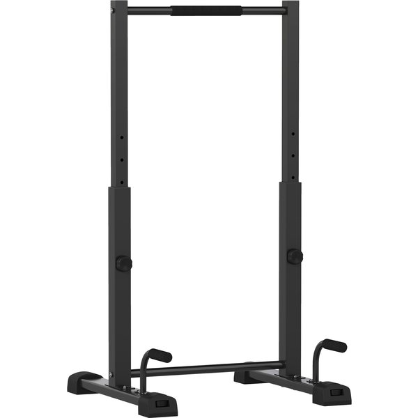 SPORTNOW Dip Station, Push-up Stand, 93-117 cm Height-Adjustable, 540 kg Load Capacity, Full-Body Training, Black | Aosom Ireland