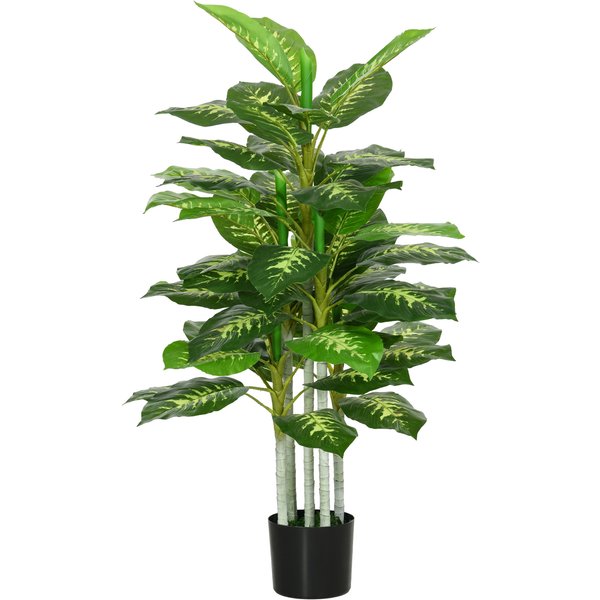 HOMCOM Artificial Evergreen Tree Fake Decorative Plant in Nursery Pot for Indoor Decor, 120cm | Aosom Ireland