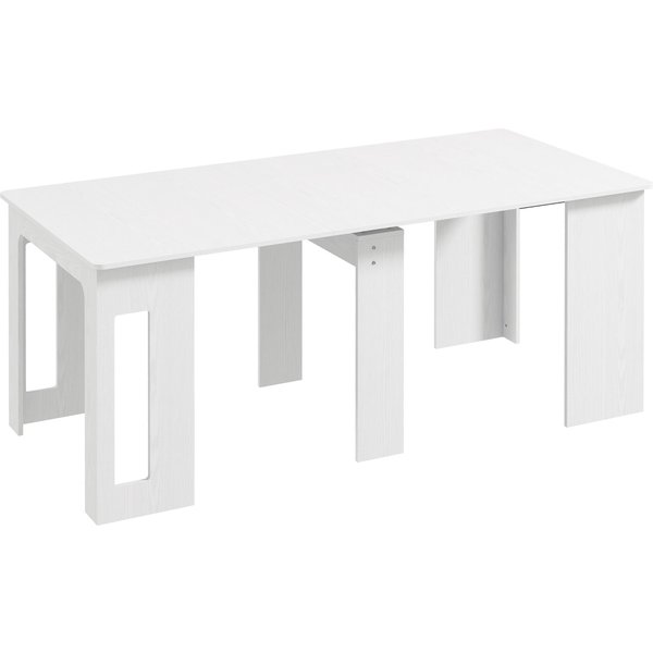 HOMCOM Dining table, folding table, extendable kitchen table, dining room table, particleboard, 60-180 x 85 x 75 cm, White | Aosom Ireland