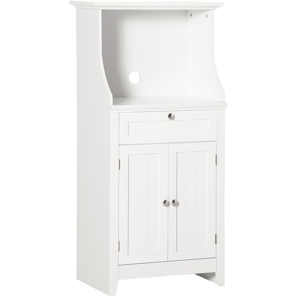 HOMCOM Microwave cabinet for kitchen with 1 drawer, 2 doors 60 x 40 x 122.5 cm - MDF - White | Aosom Ireland