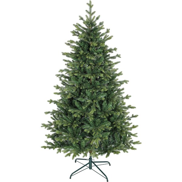 HOMCOM 180 cm Artificial Christmas Tree, Realistic Spruce with 1,660 Hinged Branch Tips, Metal Stand, Green | Aosom Ireland