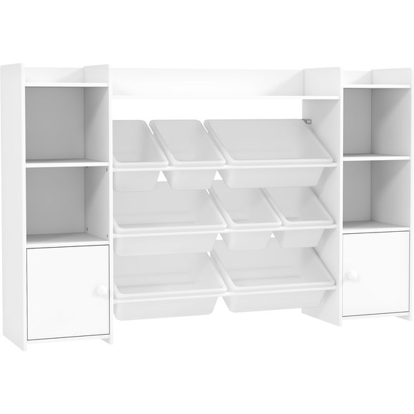 AIYAPLAY Children's storage shelf, shelf for toys and books, for tidy organizing, 8 removable boxes, White | Aosom Ireland