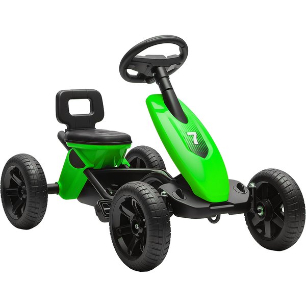 AIYAPLAY Pedal Go Kart for Kids 2-5 Years, with Silent EVA Wheels, Metal Frame, Green | Aosom Ireland
