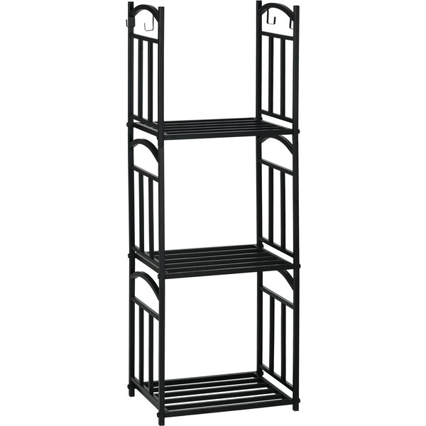 Outsunny Log Rack Log Holder modular firewood rack 4 hooks dim. 46 x 32 x 126 cm | Aosom Ireland
