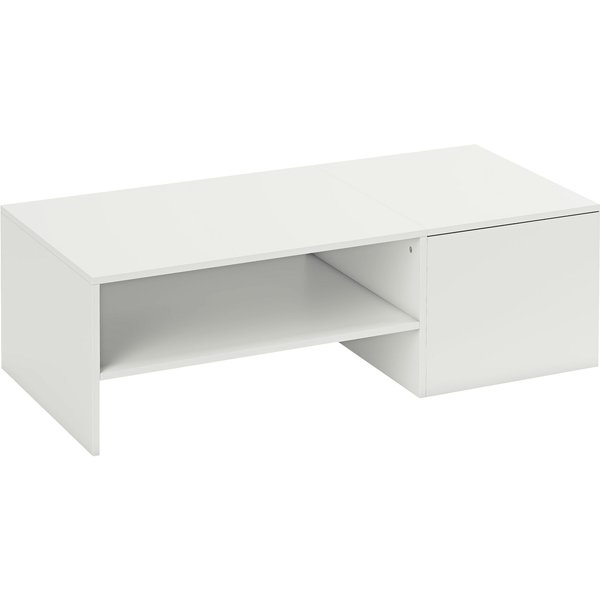 HOMCOM Adjustable Coffee Table, Metal Rails, Particleboard, Foot Pads, White | Aosom Ireland