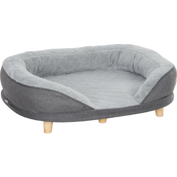 PawHut Dog bed for dogs up to 25 kg, removable cover, non-slip feet, 90 x 78 x 25 cm, Gray | Aosom Ireland