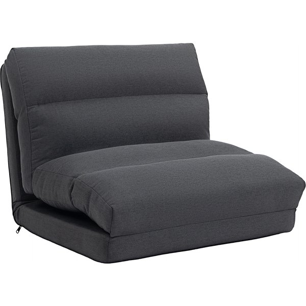 HOMCOM Bean bag with bed function, reclining backrest, foldable, up to 120 kg, 70 x 72 x 56 cm, Dark Gray | Aosom Ireland