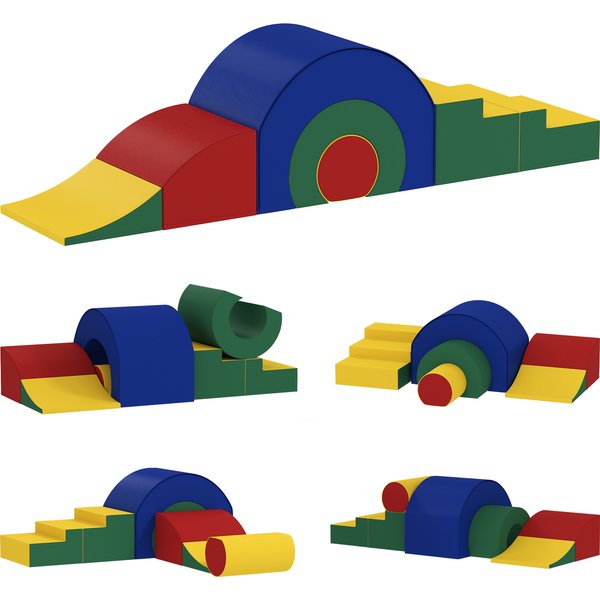 AIYAPLAY Baby motor skills course modular climbing toys 5 giant foam bricks 181 x 39 x 44 cm multicolor | Aosom Ireland