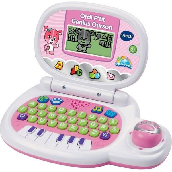 Vtech - Ordi P'tit Genius Ourson Rose - Ordinateur ÉDucatif Enfant - De 2 A 5 Ans-image