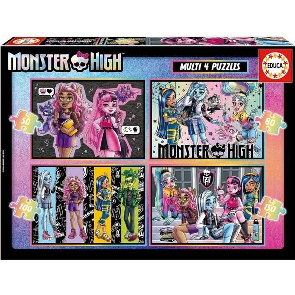 4 Puzzles Progressifs - Educa - Multi 4 Monster High 50-80-100-150-image