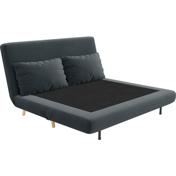Homcom Canapé-Lit, Lit D'appoint, Dossier RéGlable En 3 Positions, Effet Velours CôTelé, Jusqu'à 120 Kg, 141 X 90 X 81 Cm, Gris Foncé-image