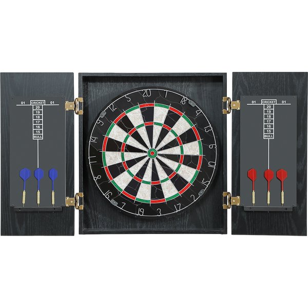 SPORTNOW Bristle Dartboard with Cabinet, 6 Steel Tip Darts, Cabinet