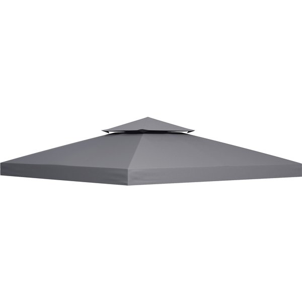 Outsunny 3 x 3(m) Gazebo Canopy Roof Top Replacement Cover Spare Part Deep Grey (TOP ONLY)|Aosom Ireland