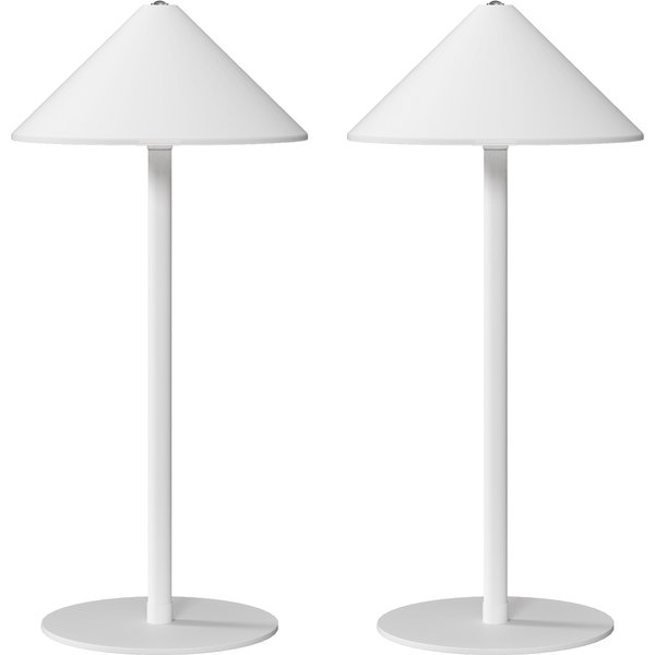HOMCOM Tischlampe 2er Set Tischleuchte mit 3 Lichtfarben, Aufladbare USB A+C Nachttischlampe mit Touch-Schalter für Wohnzimmer, Schlafzimmer Metall, Weiß Aosom