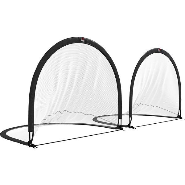 Homcom Lot De 2 Cages De Football SystèMe Pop Up Avec Sac De Transport Et Piquets De Fixation-image