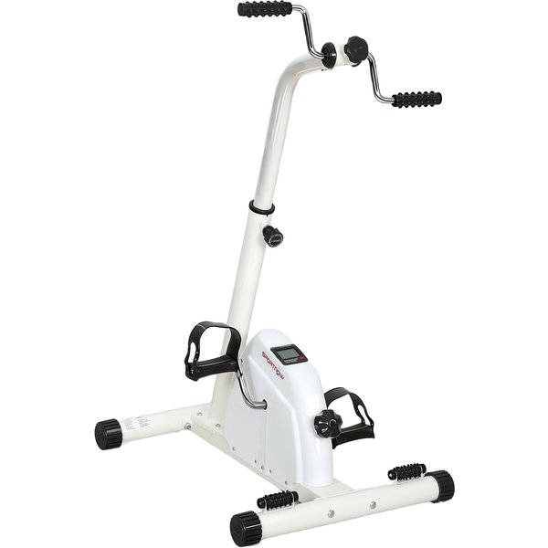 SPORTNOW Rehabilitation Pedal Exerciser for Arms and Legs with Adjustable Height and Resistance, LCD Display, White | Aosom Ireland
