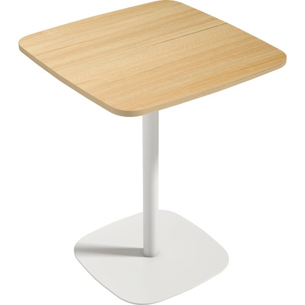 HOMCOM Kleiner Esstisch, quadratischer Küchentisch für 2 Personen, quadratische Stahlbasis, für kleine Räume, Wohnzimmer, 60x60x75 cm, Naturholz und Weiß Aosom