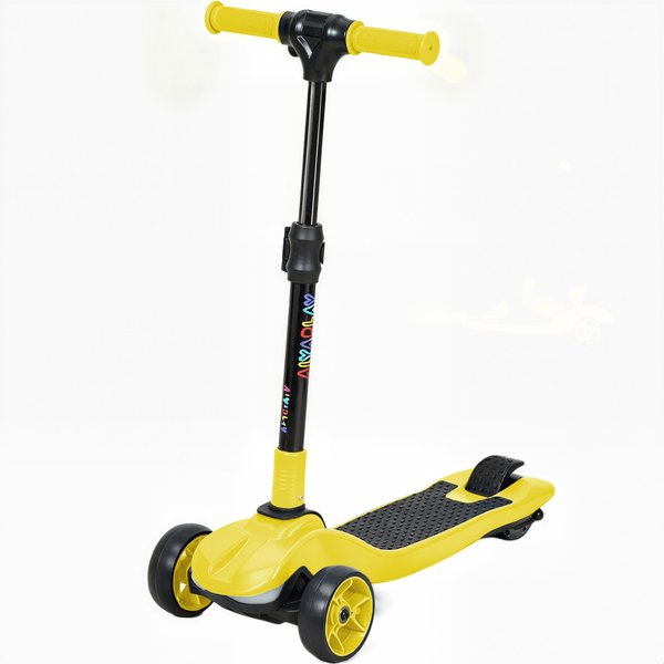 AIYAPLAY Three-Wheel Foldable Electric Scooter for Kids Aged 6-10 Years, Yellow | Aosom Ireland