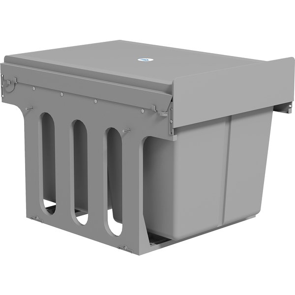 HOMCOM Pull-Out Under-Sink Trash Bin with 3 Containers Total Capacity 31L (15L+8Lx2) Bottom Mount Light Gray | Aosom Ireland
