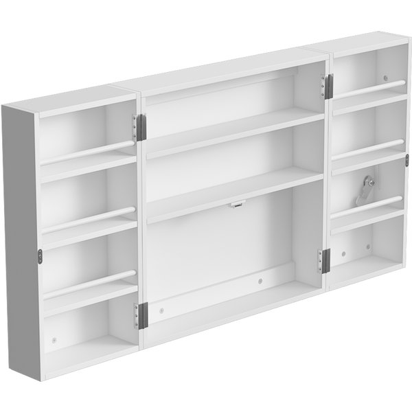 HOMCOM Lockable 2-Door Medicine Cabinet Wall-Mounted Medicine Cupboard with 11 Compartments, 2 Keys, 53 x 20 x 53 cm, White | Aosom Ireland