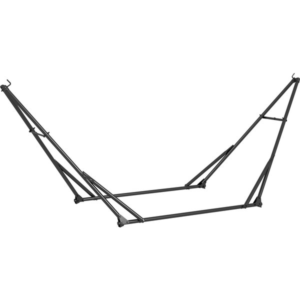 Outsunny 2-in-1 Foldable Hammock Stand Hanging Chair Stand with Metal Frame and Carry Bag Black | Aosom Ireland