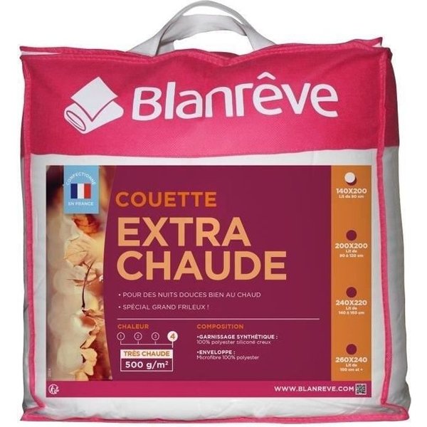 Blanreve Couette Extra Chaude En Microfibre - 140 X 200 Cm - Blanc-image