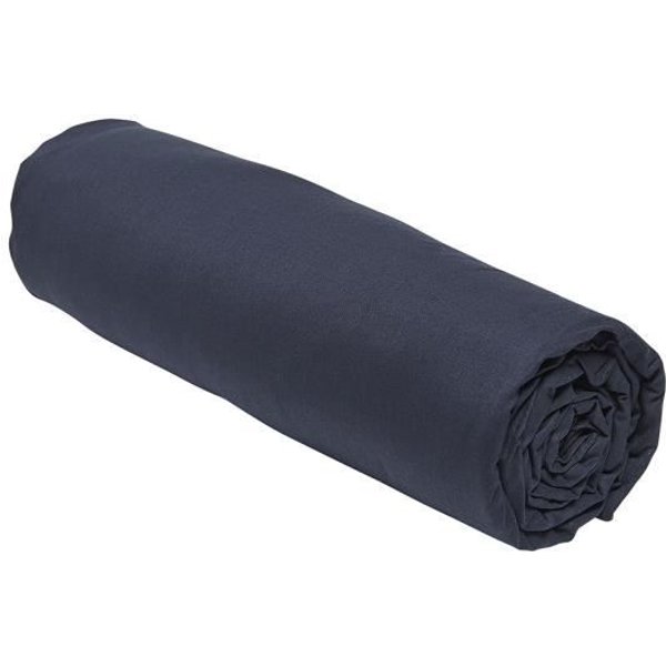 Drap Housse Today Essential - 140 X 200+30 Cm - 2 Personnes - 100% Coton Uni - Navy-image