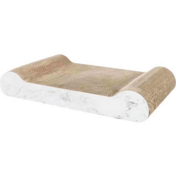Griffoir Carton XXL - Trixie - Aspect Marbre - 64 X 11 X 37 Cm - Gris Clair-image