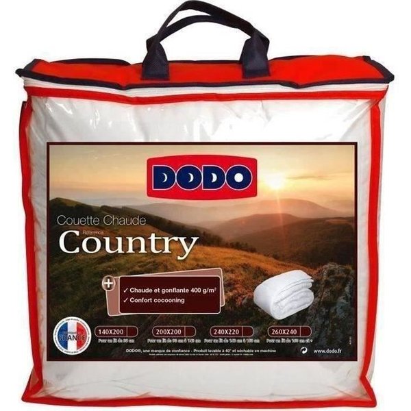 Couette Chaude Country - 220 X 240 Cm - 400Gr/M² - Blanc - Dodo-image