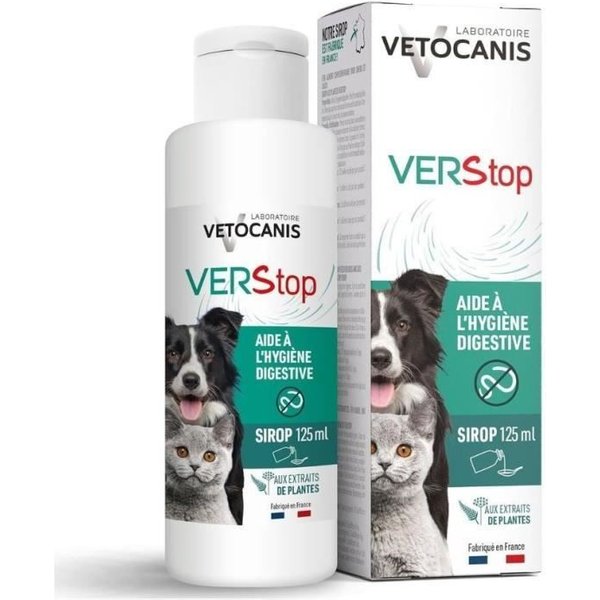 Sirop Aide A L'hygiene Digestive - Vetocanis - Verstop - Pour Chien Et Chat - 125 Ml-image