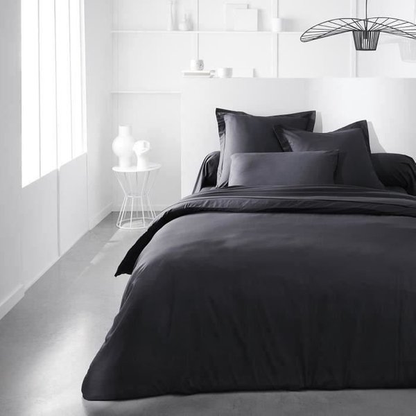 Taie De Traversin Today Essential - 45 X 185 Cm - 100% Coton Uni - Fusain-image