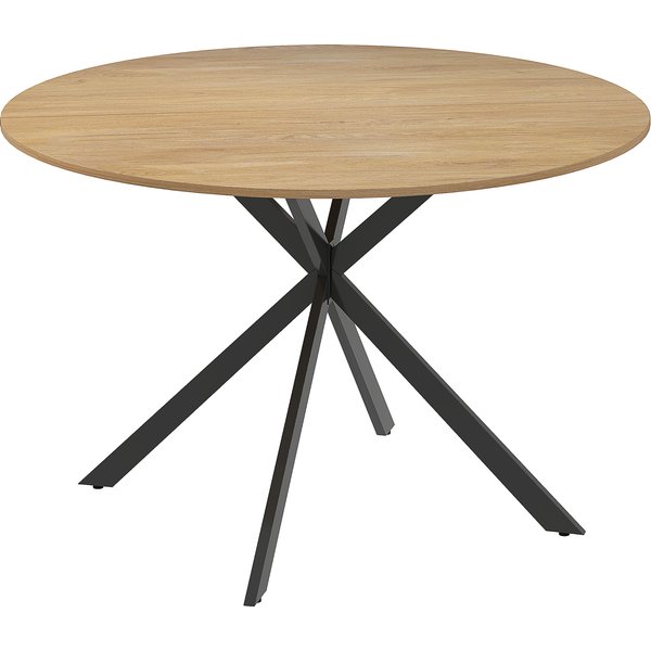 HOMCOM Dining Table for 4, 120 cm Industrial Kitchen Table with Wood Effect Tabletop and Steel Legs, Oak | Aosom Ireland