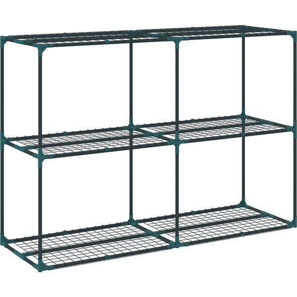 Outsunny 3-Tier Plant Stand Steel Plant Shelf for Indoor and Outdoor 143x48x100 cm Green | Aosom Ireland