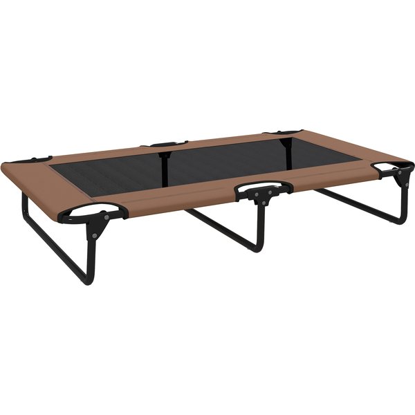 PawHut Erhöhtes Hundebett klappbar Haustierbett, Outdoor Hundeliege mit Netzdesign, Atmungsaktiv, für große Hunde Kaffee Oxford 107 x 61 x 20 cm Aosom