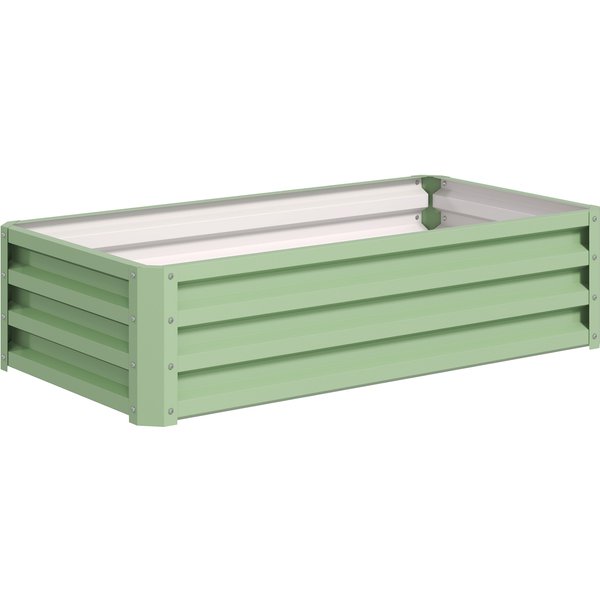Outsunny Raised Beds for Garden, Galvanised Outdoor Planters, for Herbs and Vegetables, Use for Patio, Garden, Balcony, Green | Aosom Ireland