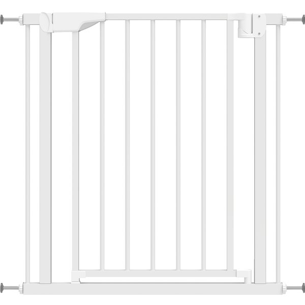 PawHut Safety Gate for Children and Pets, Auto-Close and Pressure-Mounted, 76-82x76 cm, White | Aosom Ireland
