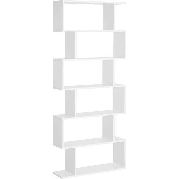 HOMCOM Bücherregal Wandregal Standregal Büroregal Raumteiler mit 6 Fächern Standregal Aktenregal Weiß L80 x B23 x H192 cm Aosom