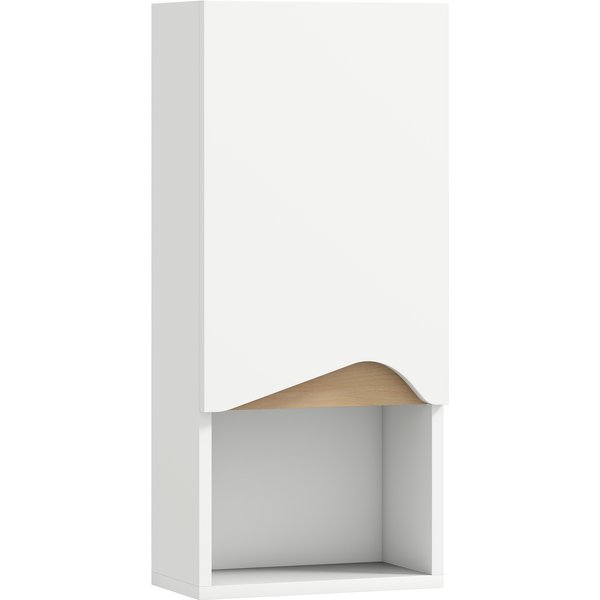 HOMCOM Bathroom cabinet wall cabinet with soft-close door and open compartment 30 x 17 x 67 cm White | Aosom Ireland