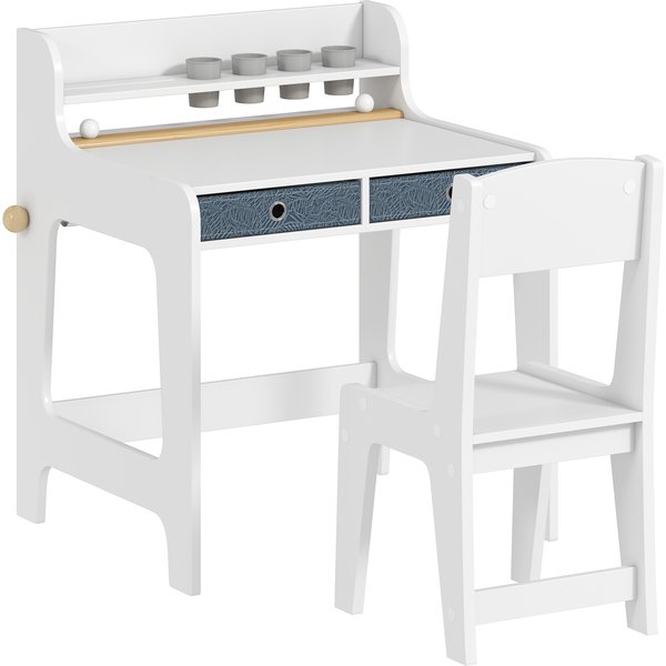 AIYAPLAY Art Table and Chair Set for children, Kids Art Desk and Chair Set with Storage Shelf and Drawers