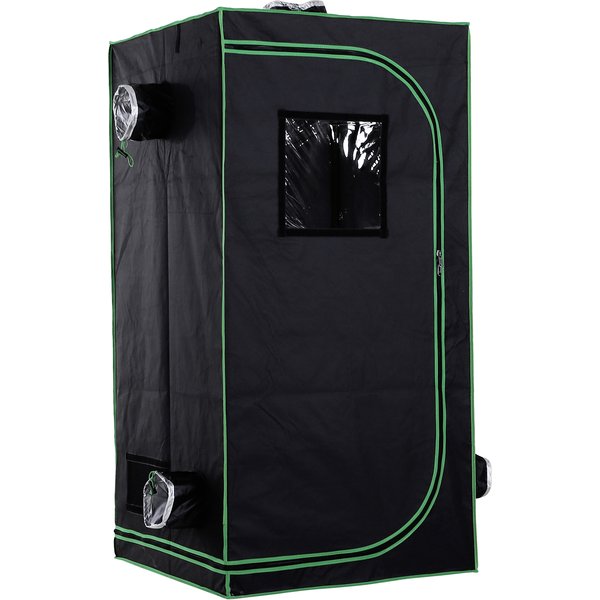 Outsunny Hydroponic Plant Grow Tent, 80L x 80W x 160Hcm-Black/Green Aosom UK