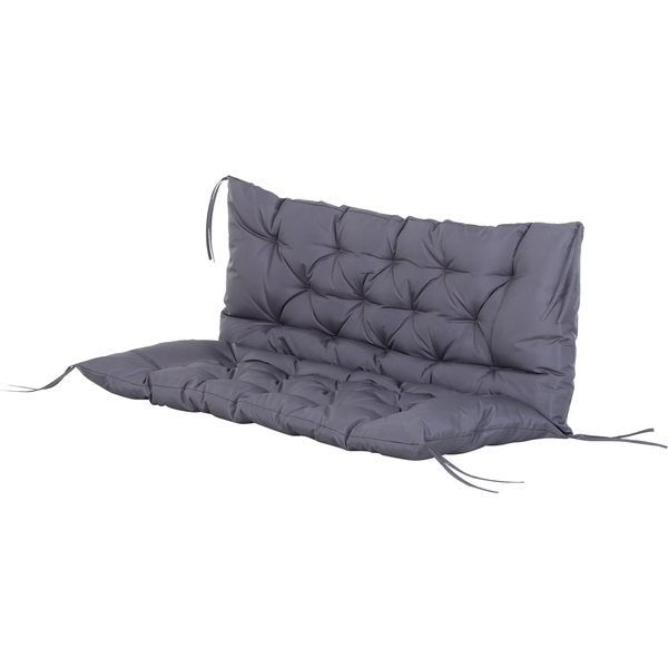 Outsunny Coussin Matelas Assise Dossier Pour Banc De Jardin Balancelle Canapé 2 Places Grand Confort 120 X 110 X 12 Cm Gris Aosom France-image