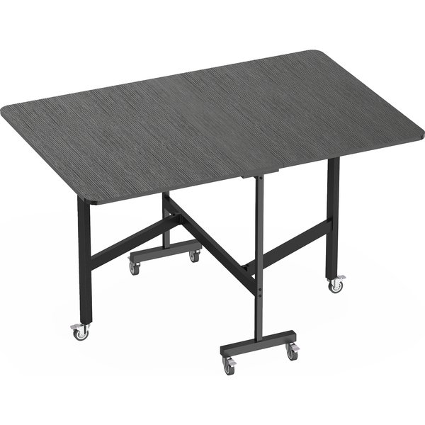 HOMCOM Folding Dining Table Kitchen Table for 4-6 People with 6 Casters Mobile Folding Table for Small Spaces 120x80x73 cm Black | Aosom Ireland