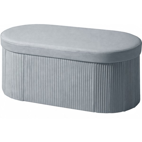 Homcom Banquette De Rangement Pliable Banquette RembourréE Effet Velours Pour Salon 76 X 38 X 35 Cm Dunkelgrau-image