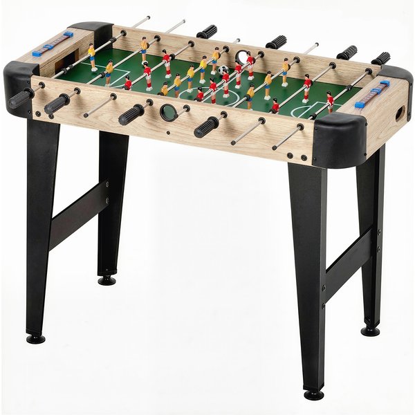 Sportnow Baby-Foot De Table De 92 Cm Avec 22 Joueurs, 2 Balles, Marqueurs Manuels, PoignéEs AntidéRapantes, Bois Naturel-image