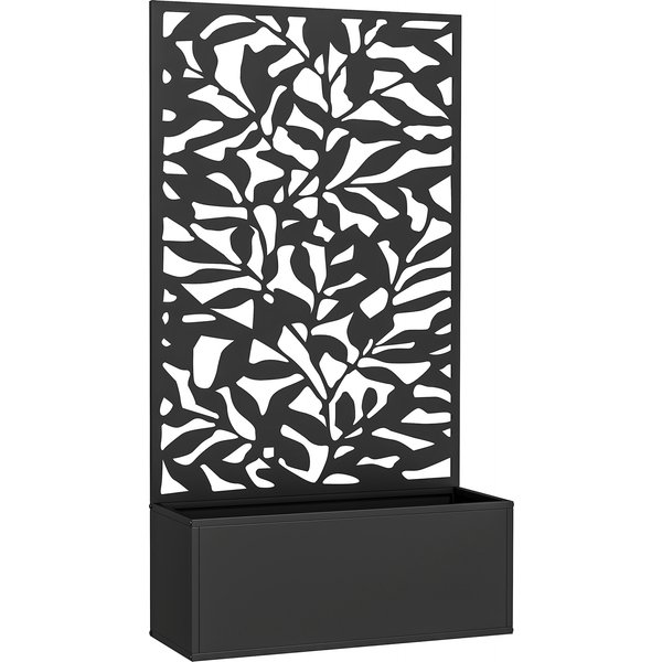 Outsunny Hochbeet Pflanzkasten mit Sichtschutz Pflanzkübel Blumenkasten Metall, Gartenspalier 61 x 23 x 113cm für Garten Balkon Terrasse, Blumenkübel für Kletterpflanzen Korbpflanzen, Blumen Aosom