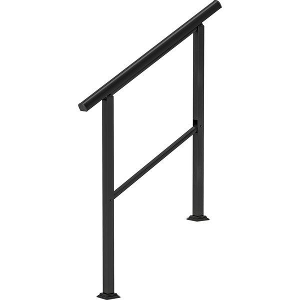 Outsunny Stair railing for 2-3 steps, 94cm, angle-adjustable handrail outdoor and indoor metal black | Aosom Ireland