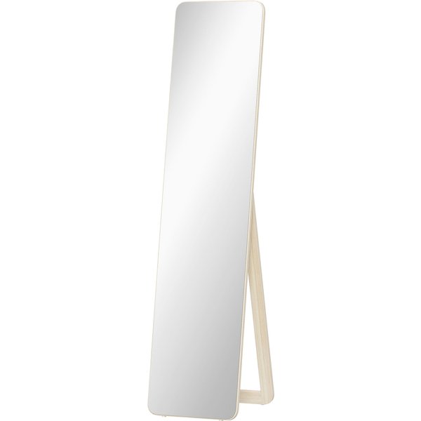 HOMCOM Großer rechteckiger Ganzkörperspiegel, 37 x 160 cm - freistehend oder wandmontierbar - für Schlafzimmer, Wohnzimmer und Ankleide, Naturholz Aosom